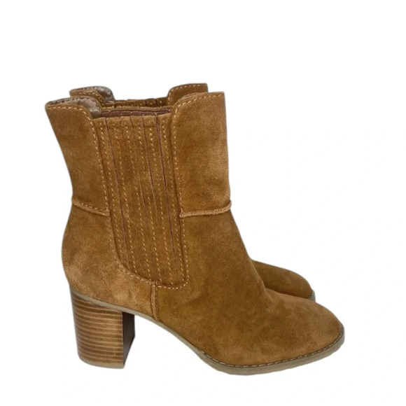 Circa Joan & David Shoes - Circa Joan & David Womens Jadine Suede Leather Ankle Boots Cognac Brown Size 7
